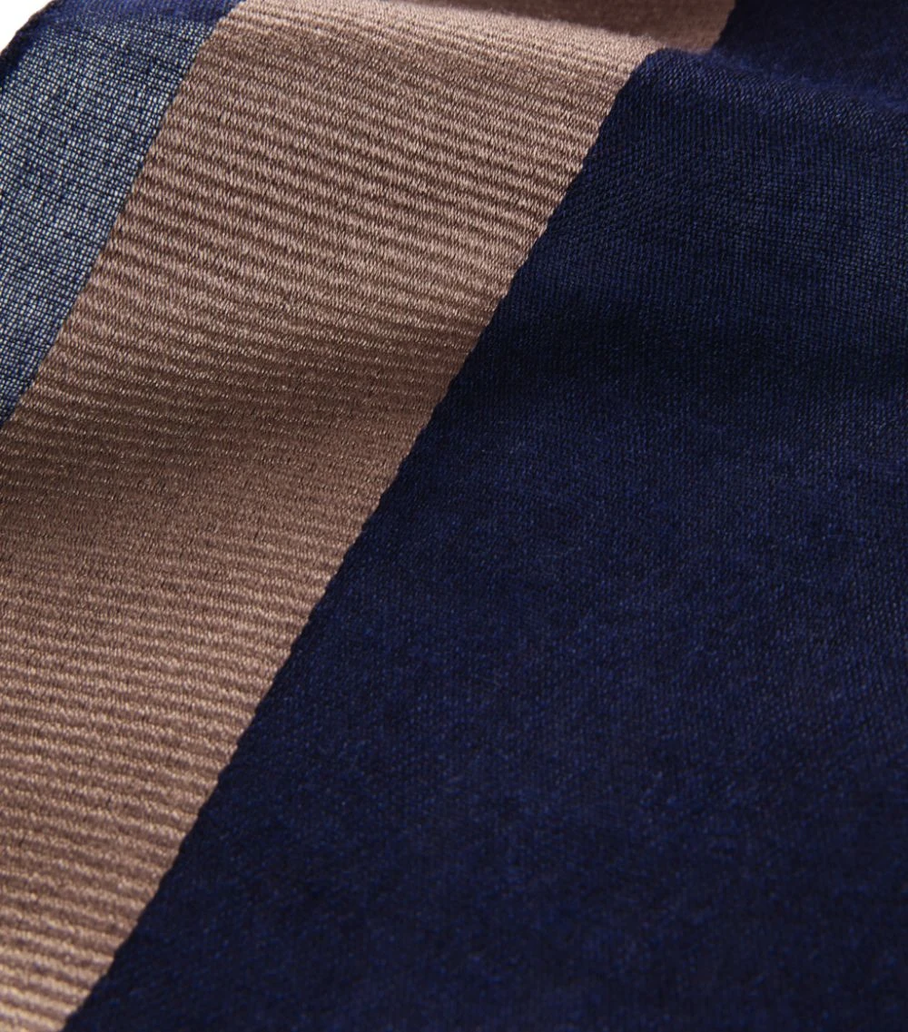 70X200 LOEWE BORDER SCARF BLUE/NAVY Scarves 6 70X200 LOEWE BORDER SCARF BLUE/NAVY Scarves - Image 4