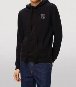 LOEWE Anagram Hoodie BLACK Hoodies -LOEWE Sales loewe anagram hoodie 16931344 33638182 1000