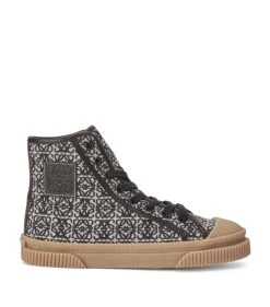 LOEWE Anagram Jacquard High-Top Sneakers NAVY/BLACK