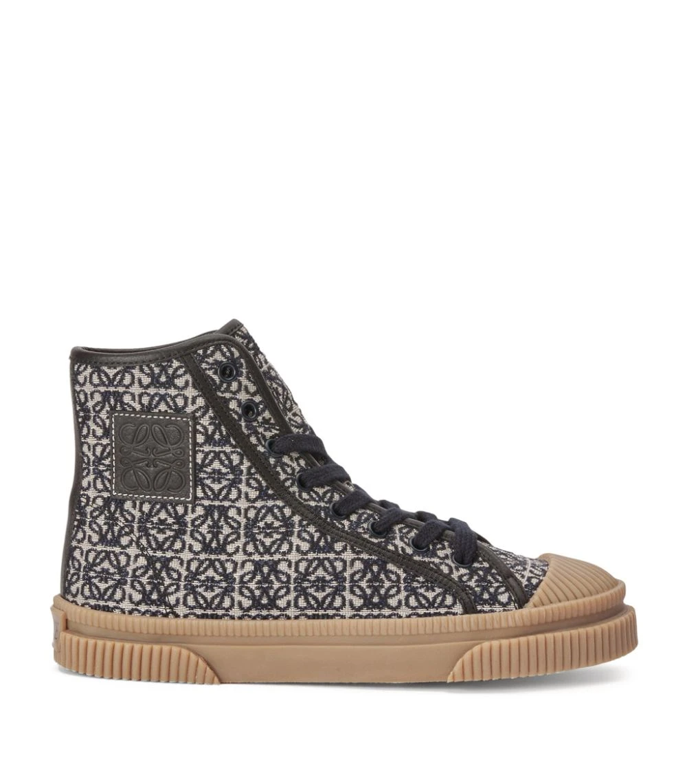 LOEWE Anagram Jacquard High-Top Sneakers NAVY/BLACK 3 LOEWE Anagram Jacquard High-Top Sneakers NAVY/BLACK