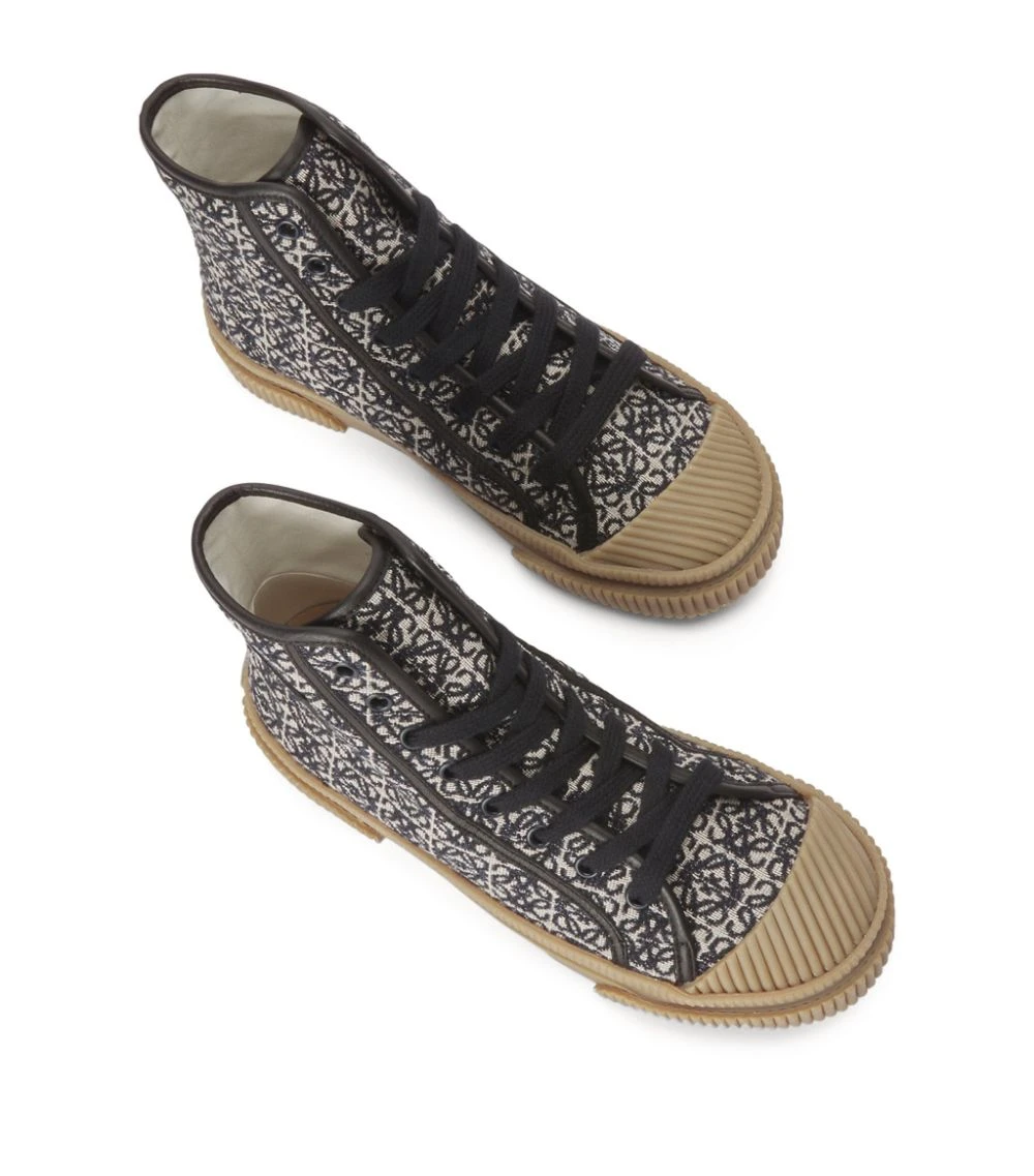 LOEWE Anagram Jacquard High-Top Sneakers NAVY/BLACK 5 LOEWE Anagram Jacquard High-Top Sneakers NAVY/BLACK - Image 3