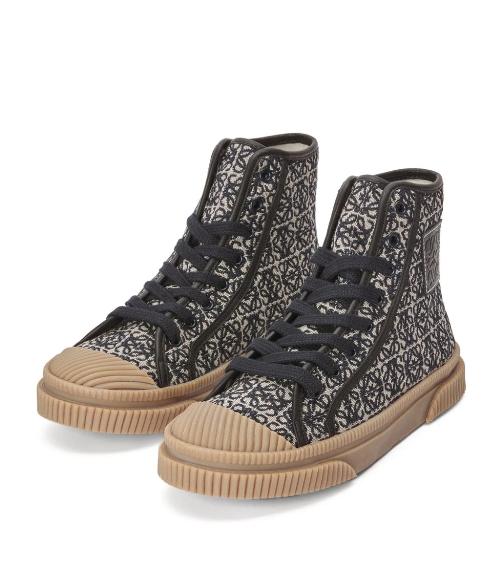 LOEWE Anagram Jacquard High-Top Sneakers NAVY/BLACK 4 LOEWE Anagram Jacquard High-Top Sneakers NAVY/BLACK - Image 2