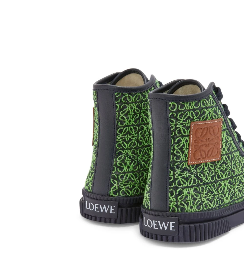 LOEWE Anagram Jacquard High-Top Sneakers APPLE GREEN/DEEPNAVY 6 LOEWE Anagram Jacquard High-Top Sneakers APPLE GREEN/DEEPNAVY - Image 4