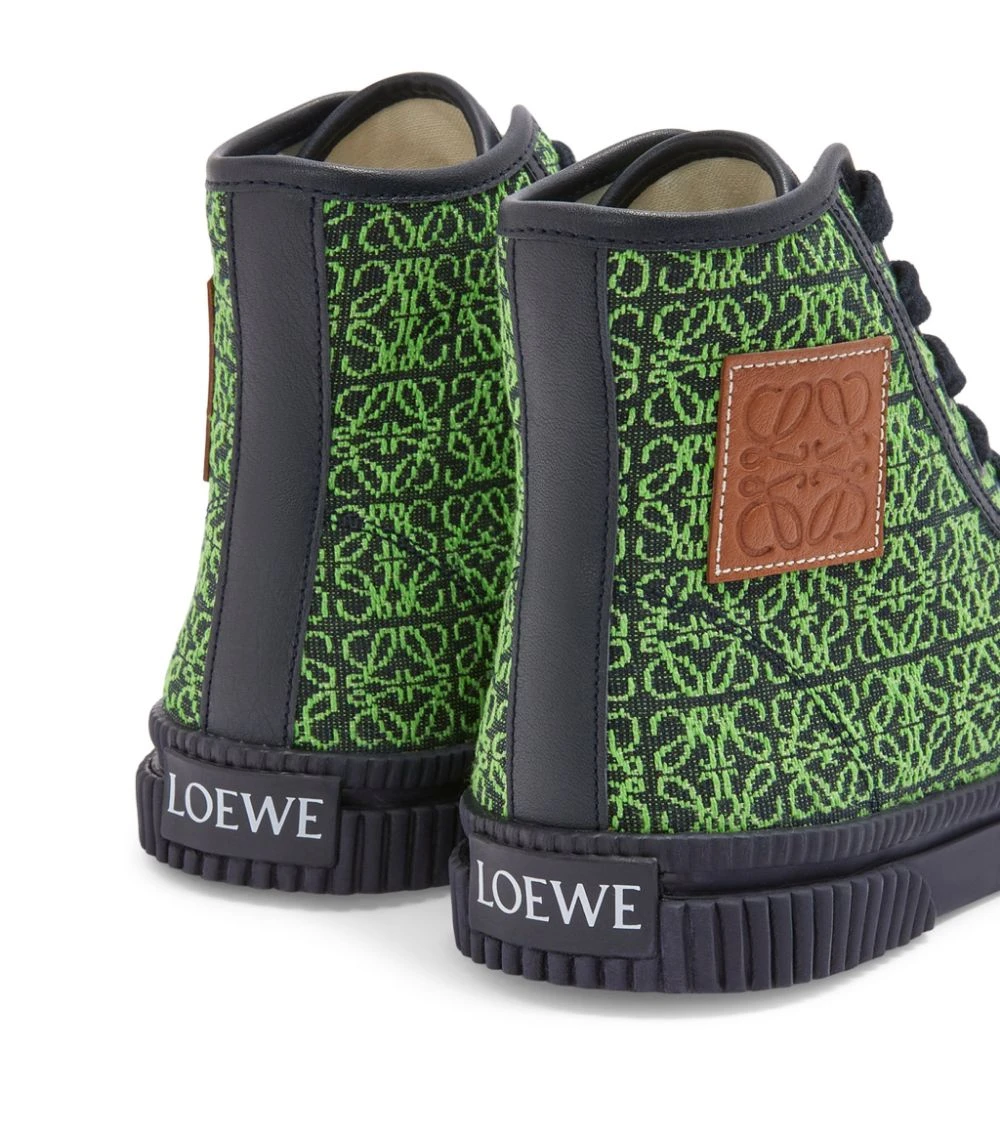 LOEWE Anagram Jacquard High-Top Sneakers APPLE GREEN/DEEPNAVY 5 LOEWE Anagram Jacquard High-Top Sneakers APPLE GREEN/DEEPNAVY - Image 4