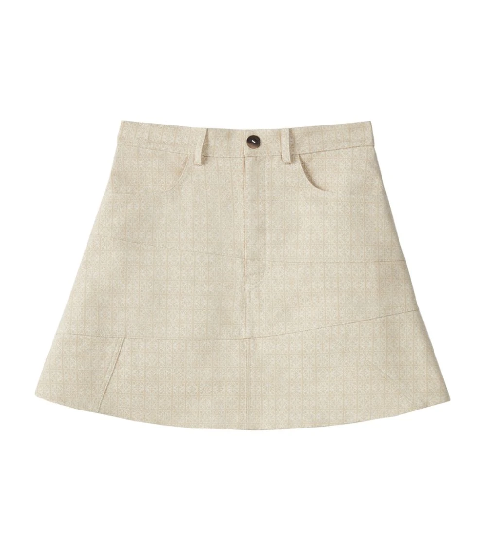 LOEWE Anagram Jacquard Mini Skirt ECRU/WHITE Mini Skirts 3 LOEWE Anagram Jacquard Mini Skirt ECRU/WHITE Mini Skirts
