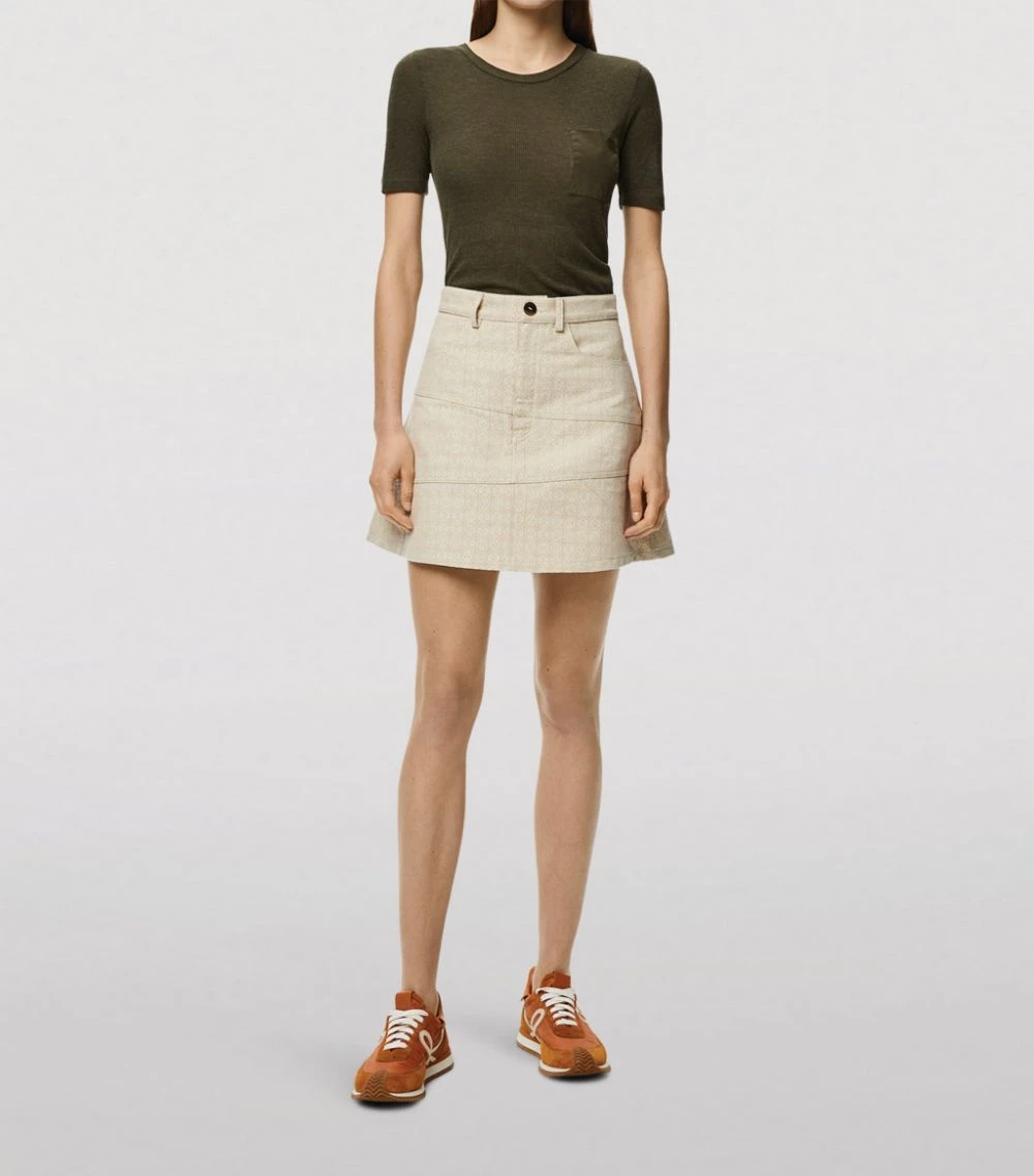 LOEWE Anagram Jacquard Mini Skirt ECRU/WHITE Mini Skirts 4 LOEWE Anagram Jacquard Mini Skirt ECRU/WHITE Mini Skirts - Image 2