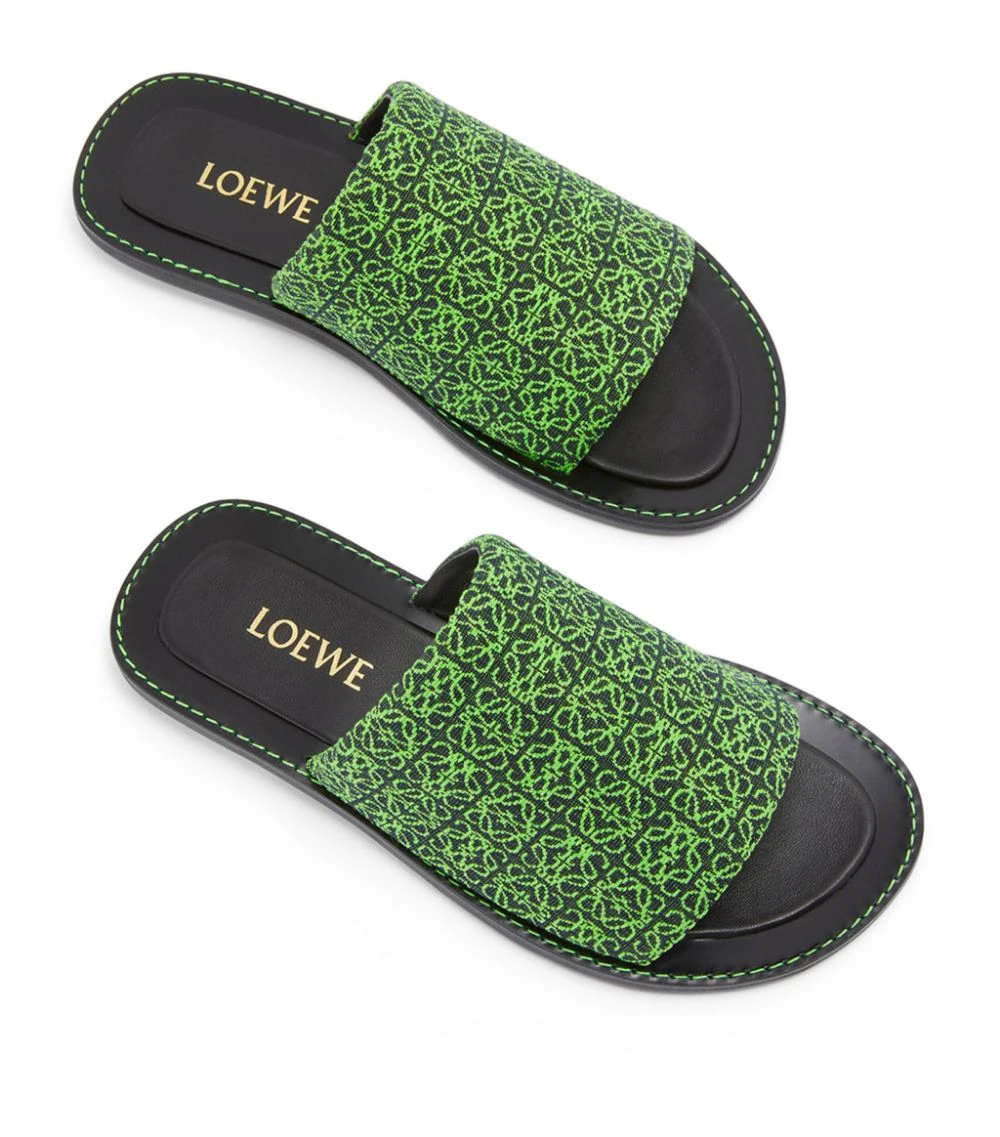 LOEWE Anagram Jacquard Slides BLACK/NEON GREEN 5 LOEWE Anagram Jacquard Slides BLACK/NEON GREEN - Image 3