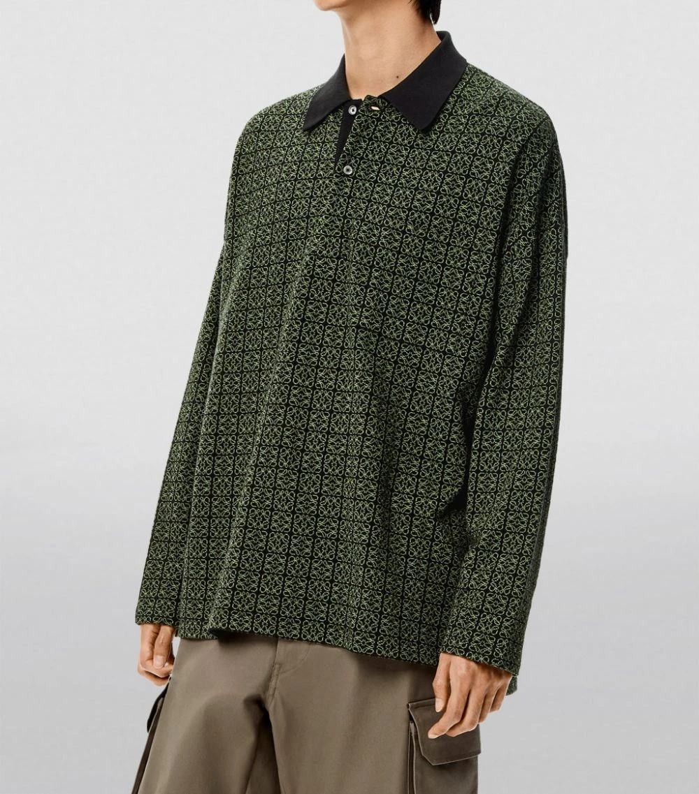 LOEWE Anagram Long-Sleeved Polo Shirt BLACK/FLUO GREEN Polo Shirts 5 LOEWE Anagram Long-Sleeved Polo Shirt BLACK/FLUO GREEN Polo Shirts - Image 3