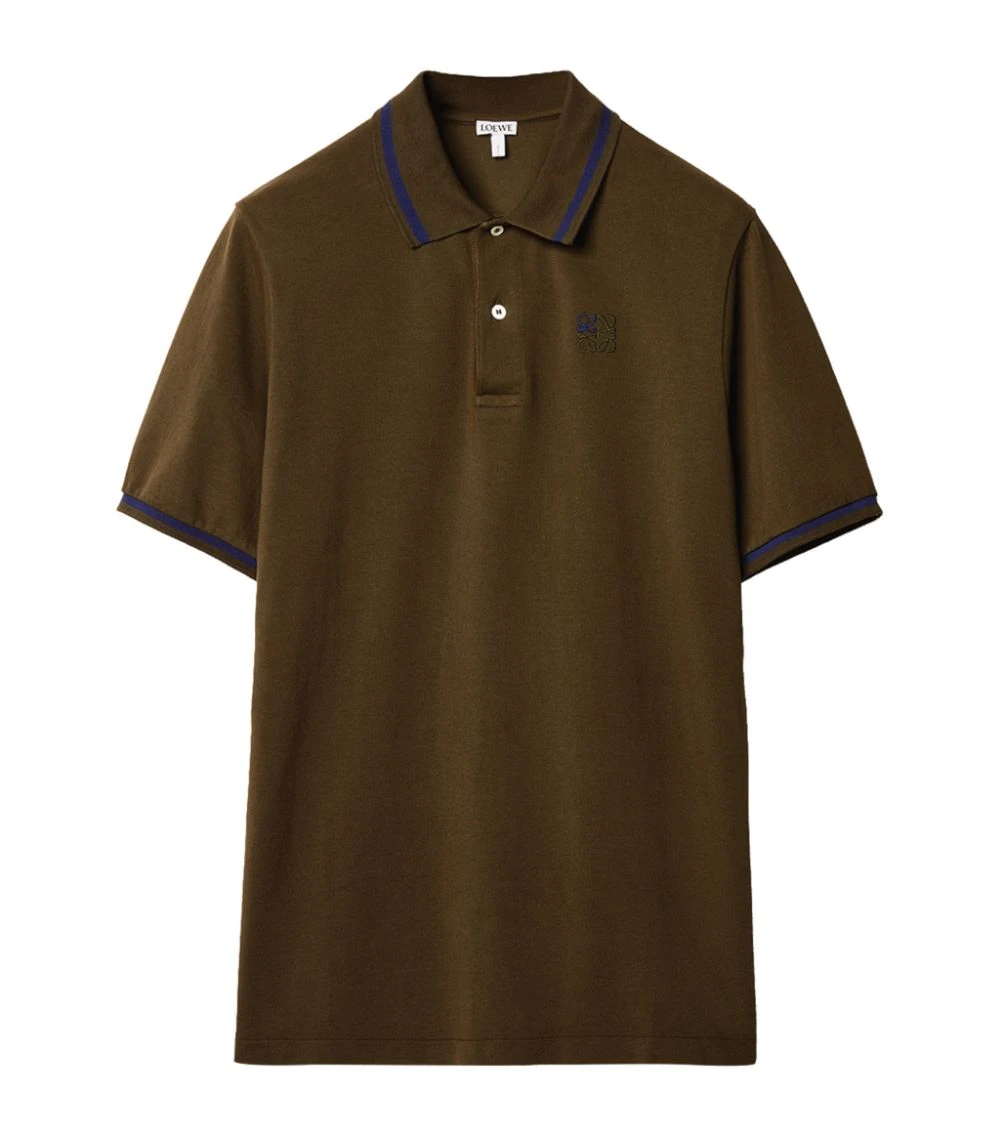 LOEWE ANAGRAM POLO KHAKI GREEN Polo Shirts 3 LOEWE ANAGRAM POLO KHAKI GREEN Polo Shirts