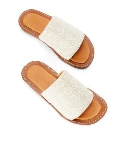 LOEWE Anagram Sandals NATURAL/WHITE Flat Sandals -LOEWE Sales loewe anagram sandals 17582114 37441128 1000