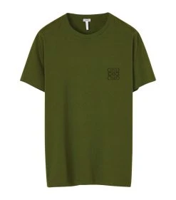 LOEWE Anagram T-Shirt KHAKI GREEN Logo T-Shirts