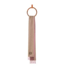 LOEWE Bicolour Anagram Scarf PINK/CAMEL Scarves