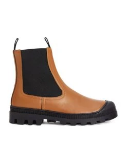 LOEWE Calfskin Chelsea Boots TAN Ankle Boots