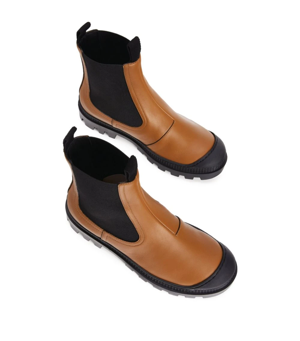 LOEWE Calfskin Chelsea Boots TAN Ankle Boots 5 LOEWE Calfskin Chelsea Boots TAN Ankle Boots - Image 3