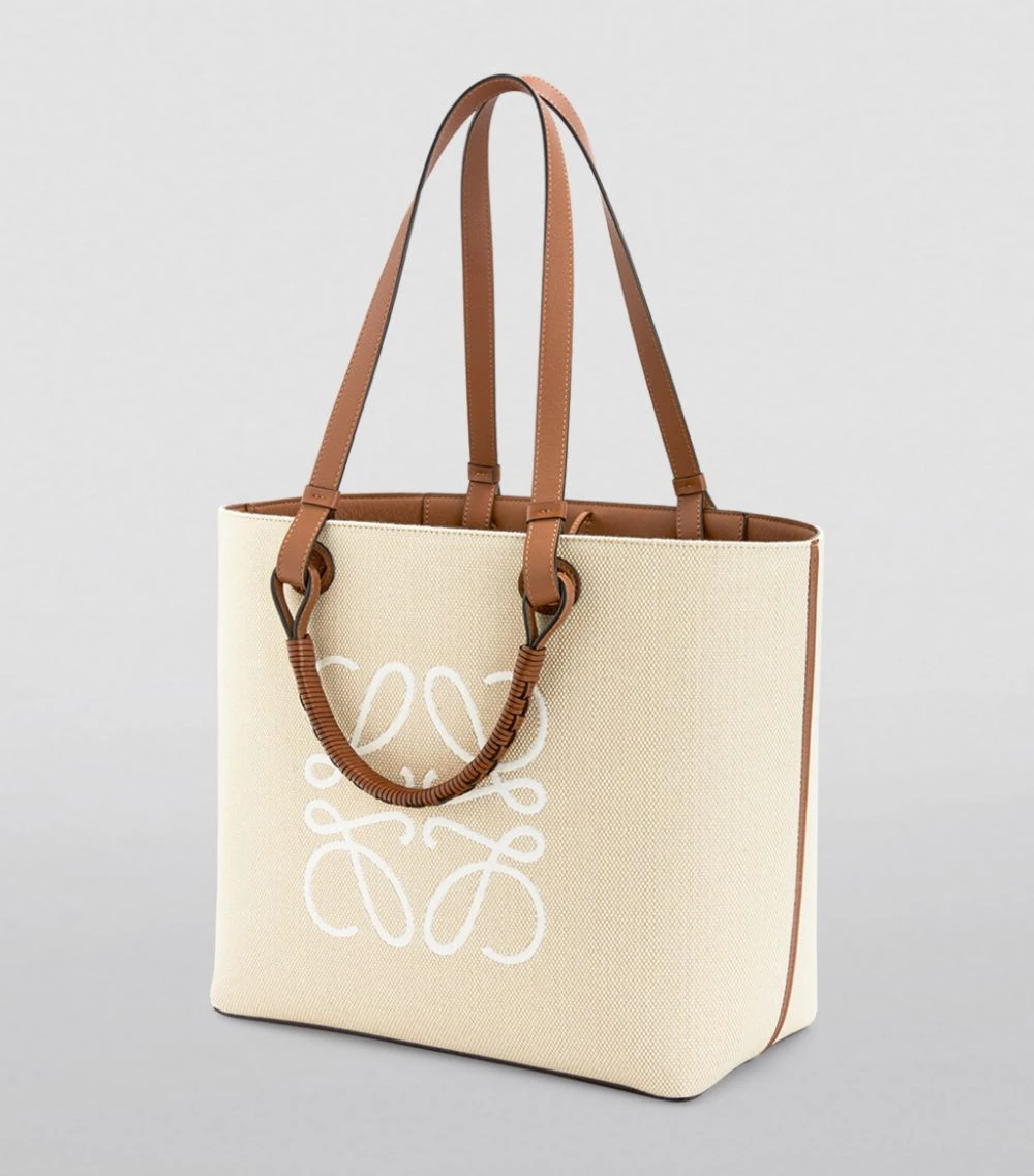 LOEWE Canvas-Leather Anagram Tote Bag ECRU/TAN Tote Bags 4 LOEWE Canvas-Leather Anagram Tote Bag ECRU/TAN Tote Bags - Image 2