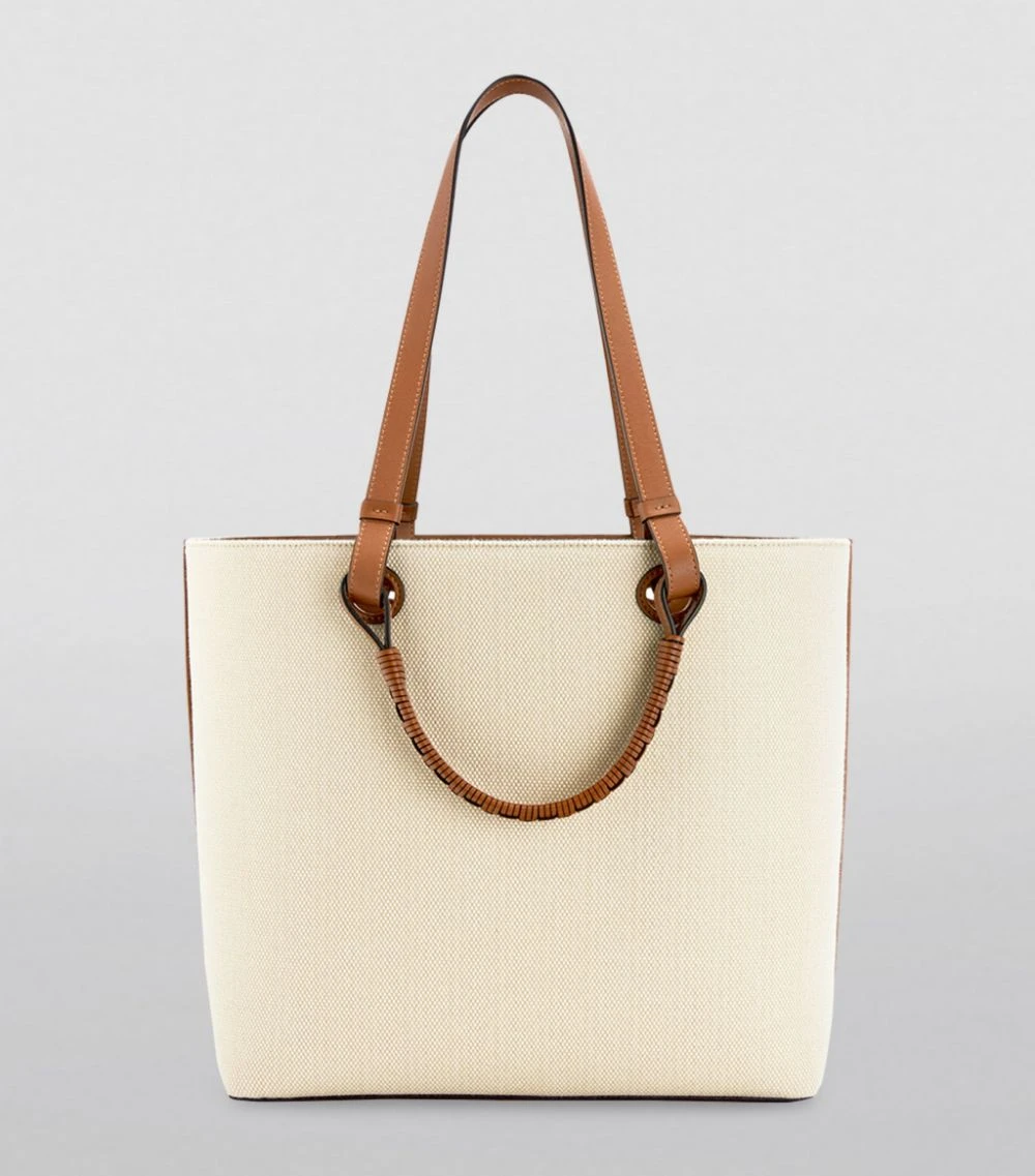 LOEWE Canvas-Leather Anagram Tote Bag ECRU/TAN Tote Bags 5 LOEWE Canvas-Leather Anagram Tote Bag ECRU/TAN Tote Bags - Image 3