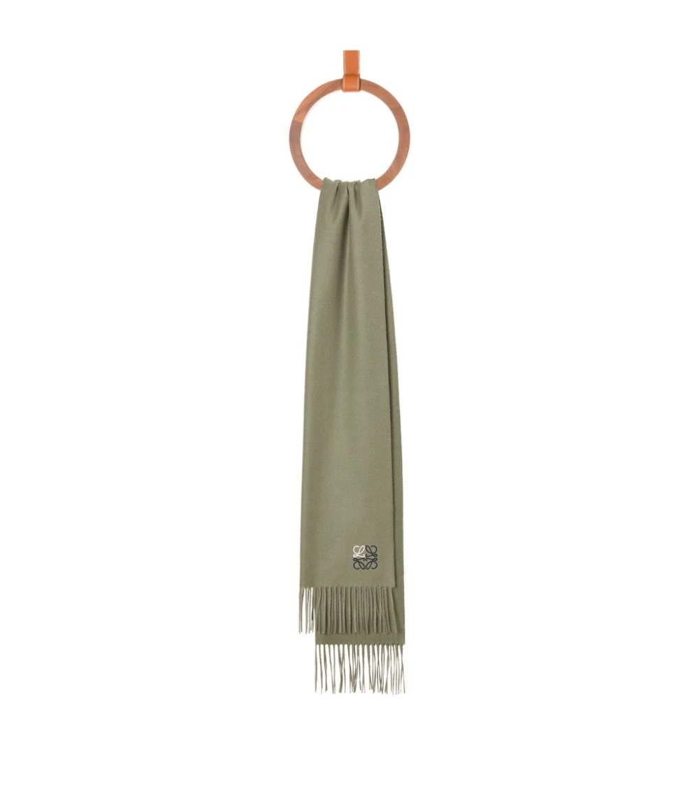 LOEWE Cashmere Anagram Scarf SALAMANDER GREEN Scarves 3 LOEWE Cashmere Anagram Scarf SALAMANDER GREEN Scarves