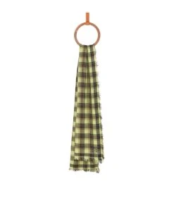 LOEWE Cashmere Check Scarf YELLOW/BLACK Scarves