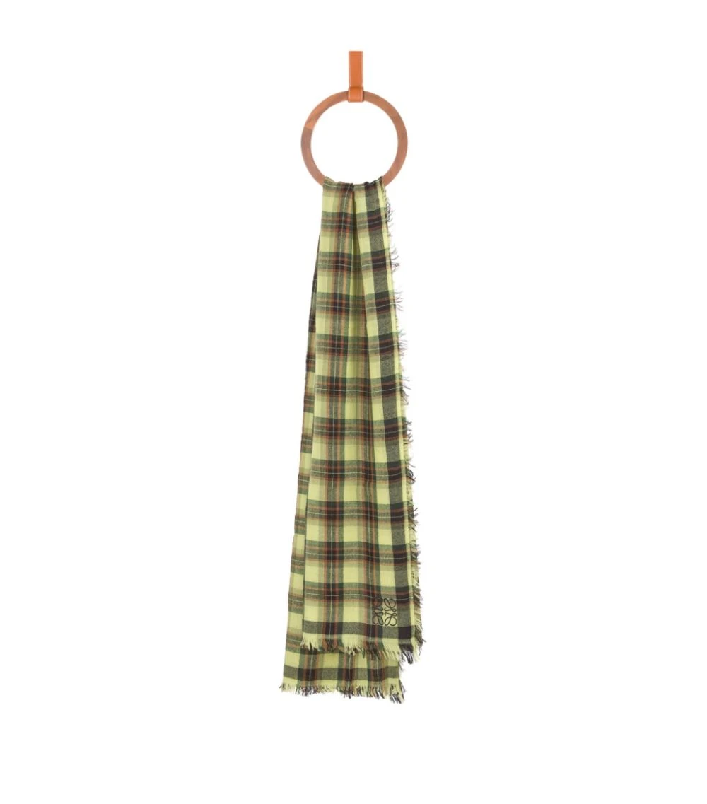 LOEWE Cashmere Check Scarf YELLOW/BLACK Scarves 3 LOEWE Cashmere Check Scarf YELLOW/BLACK Scarves