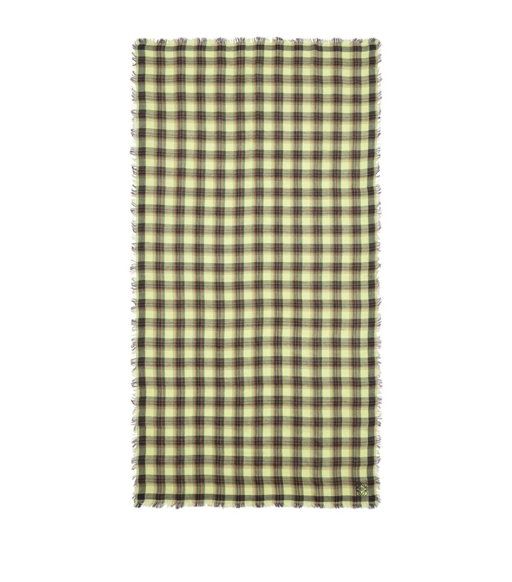 LOEWE Cashmere Check Scarf YELLOW/BLACK Scarves 4 LOEWE Cashmere Check Scarf YELLOW/BLACK Scarves - Image 2