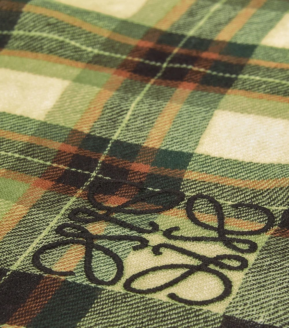 LOEWE Cashmere Check Scarf YELLOW/BLACK Scarves 5 LOEWE Cashmere Check Scarf YELLOW/BLACK Scarves - Image 3