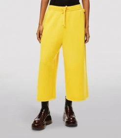 LOEWE Cashmere Cropped Wide-Leg Sweatpants YELLOW -LOEWE Sales loewe cashmere cropped wide leg sweatpants 17277725 35268556 1000