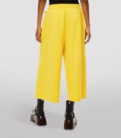 LOEWE Cashmere Cropped Wide-Leg Sweatpants YELLOW -LOEWE Sales loewe cashmere cropped wide leg sweatpants 17277725 35268562 1000