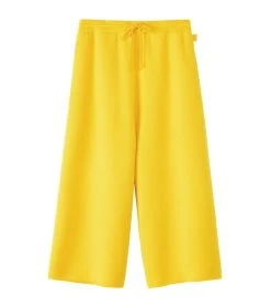 LOEWE Cashmere Cropped Wide-Leg Sweatpants YELLOW