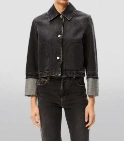 LOEWE Contrast-Cuffs Denim Jacket BLACK Denim Jackets 9 LOEWE Contrast-Cuffs Denim Jacket BLACK Denim Jackets -LOEWE Sales loewe contrast cuffs denim jacket 16114269 30214007 1000