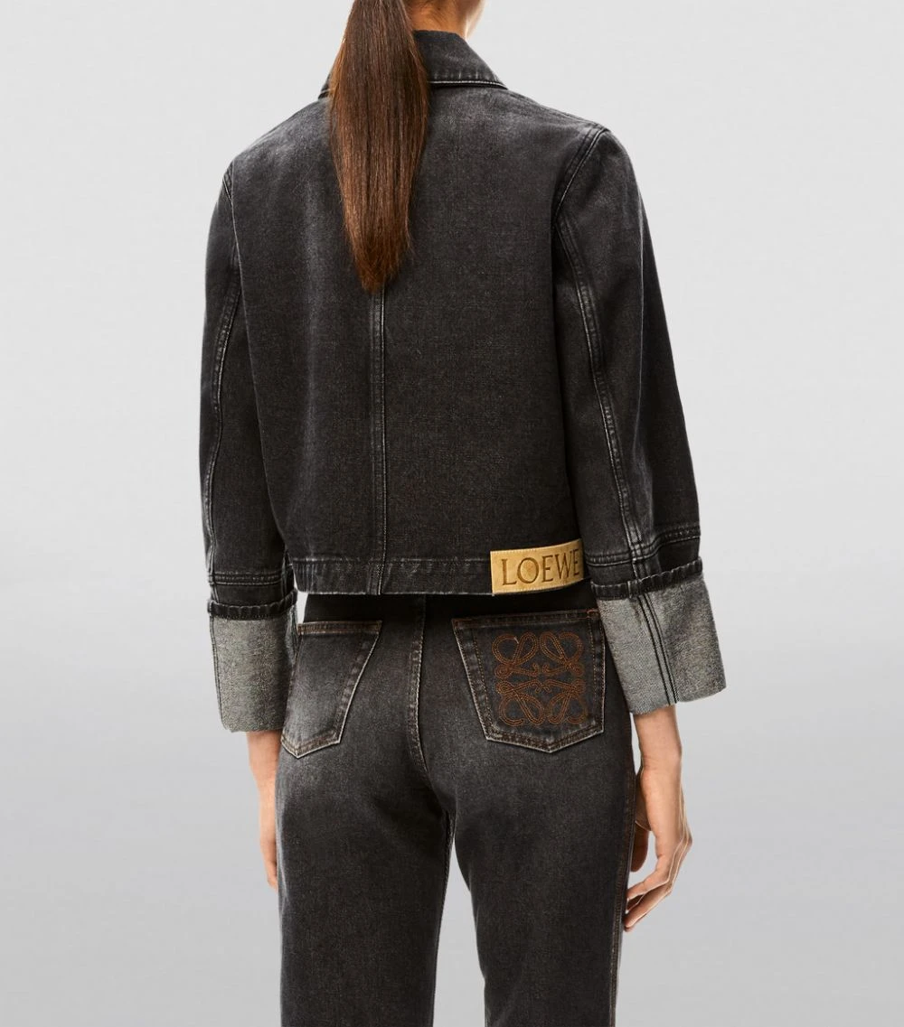 LOEWE Contrast-Cuffs Denim Jacket BLACK Denim Jackets 6 LOEWE Contrast-Cuffs Denim Jacket BLACK Denim Jackets - Image 4