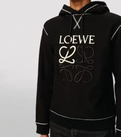 LOEWE Cotton Anagram Hoodie BLACK Hoodies -LOEWE Sales loewe cotton anagram hoodie 15632372 28092704 1000