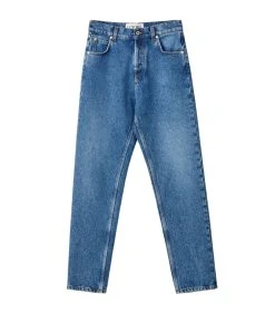 LOEWE Cotton Anagram Pocket Tapered Jeans BLUE DENIM Straight Jeans