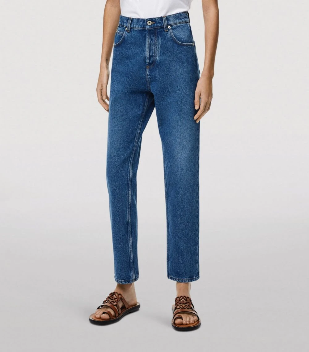 LOEWE Cotton Anagram Pocket Tapered Jeans BLUE DENIM Straight Jeans 5 LOEWE Cotton Anagram Pocket Tapered Jeans BLUE DENIM Straight Jeans - Image 3