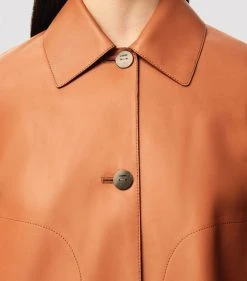 LOEWE Cropped Leather Jacket TAN Leather Jackets -LOEWE Sales loewe cropped leather jacket 15662022 28226951 1000