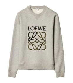 LOEWE Embroidered Anagram Sweatshirt GREY MELANGE Sweatshirts