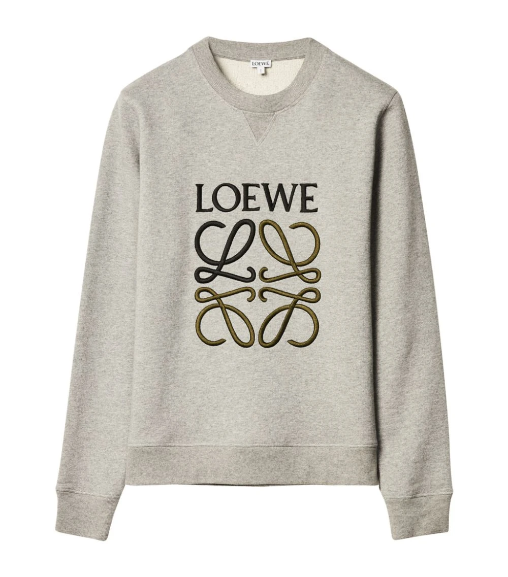 LOEWE Embroidered Anagram Sweatshirt GREY MELANGE Sweatshirts 3 LOEWE Embroidered Anagram Sweatshirt GREY MELANGE Sweatshirts