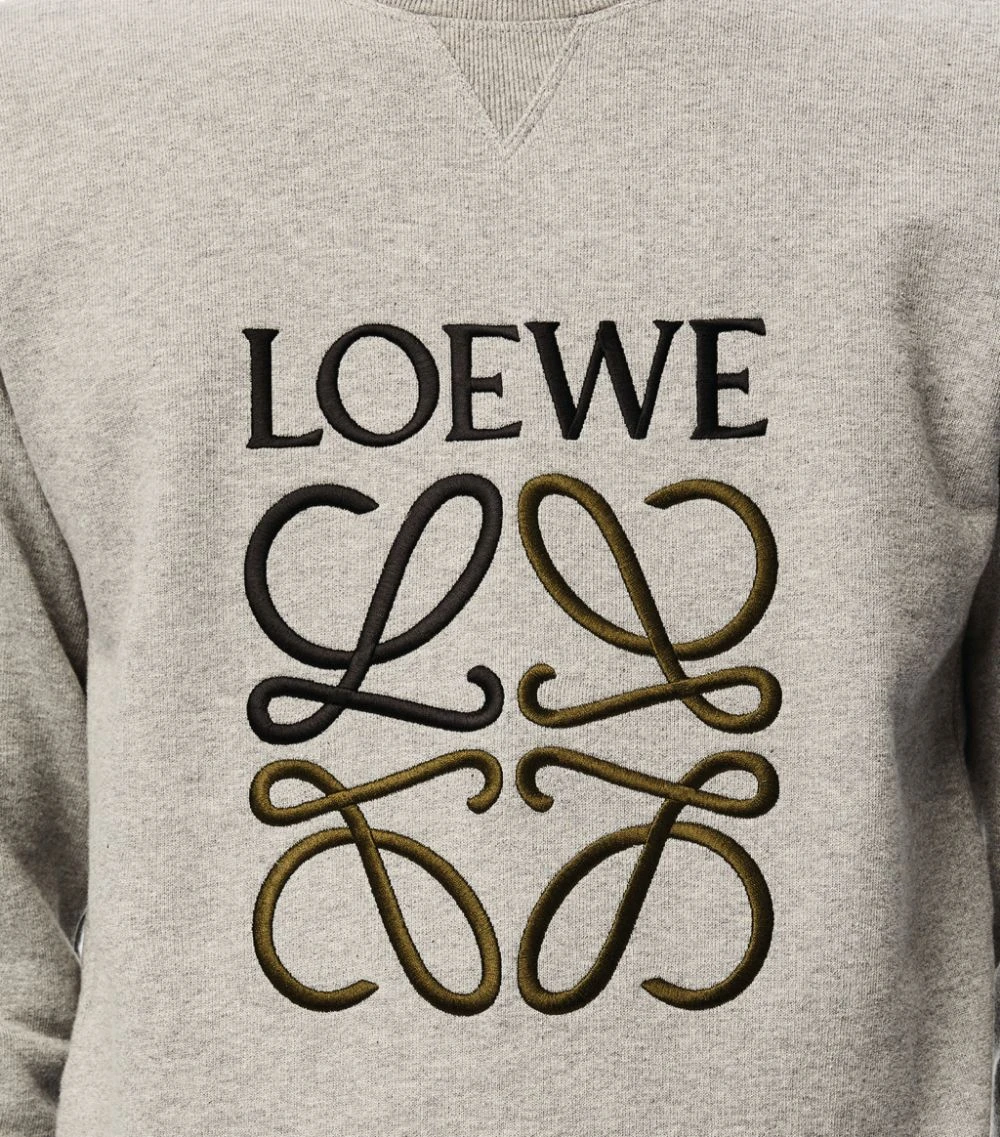 LOEWE Embroidered Anagram Sweatshirt GREY MELANGE Sweatshirts 5 LOEWE Embroidered Anagram Sweatshirt GREY MELANGE Sweatshirts - Image 3