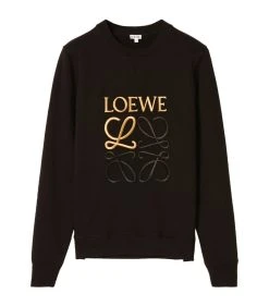 LOEWE Embroidered Anagram Sweatshirt BLACK Sweatshirts