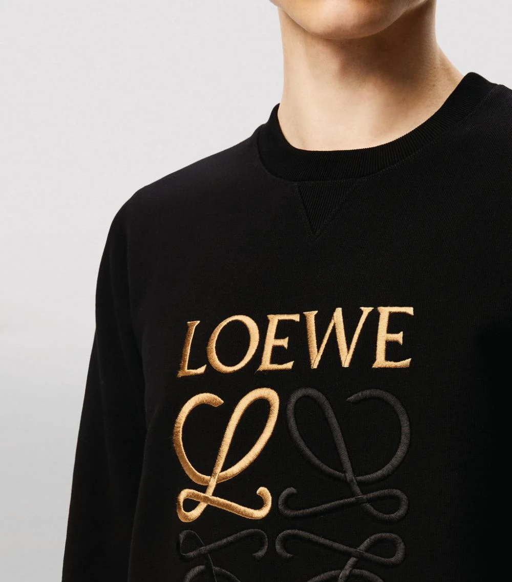 LOEWE Embroidered Anagram Sweatshirt BLACK Sweatshirts 5 LOEWE Embroidered Anagram Sweatshirt BLACK Sweatshirts - Image 3