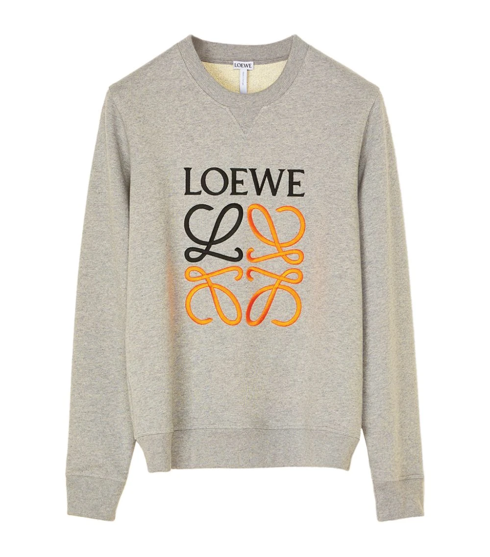 LOEWE Embroidered Anagram Sweatshirt GREY MELANGE Sweatshirts 3 LOEWE Embroidered Anagram Sweatshirt GREY MELANGE Sweatshirts