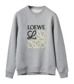 LOEWE Embroidered Anagram Sweatshirt GREY MELANGE Sweatshirts