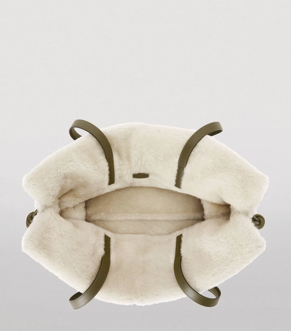 LOEWE Extra Large Shearling Flamenco Clutch Bag KHAKI GREEN Shoulder Bags 5 LOEWE Extra Large Shearling Flamenco Clutch Bag KHAKI GREEN Shoulder Bags - Image 3