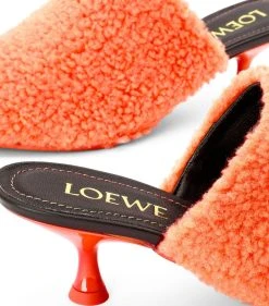 LOEWE Fleece Heeled Mules 50 NEON ORANGE 7 LOEWE Fleece Heeled Mules 50 NEON ORANGE -LOEWE Sales loewe fleece heeled mules 50 17582125 37441090 1000