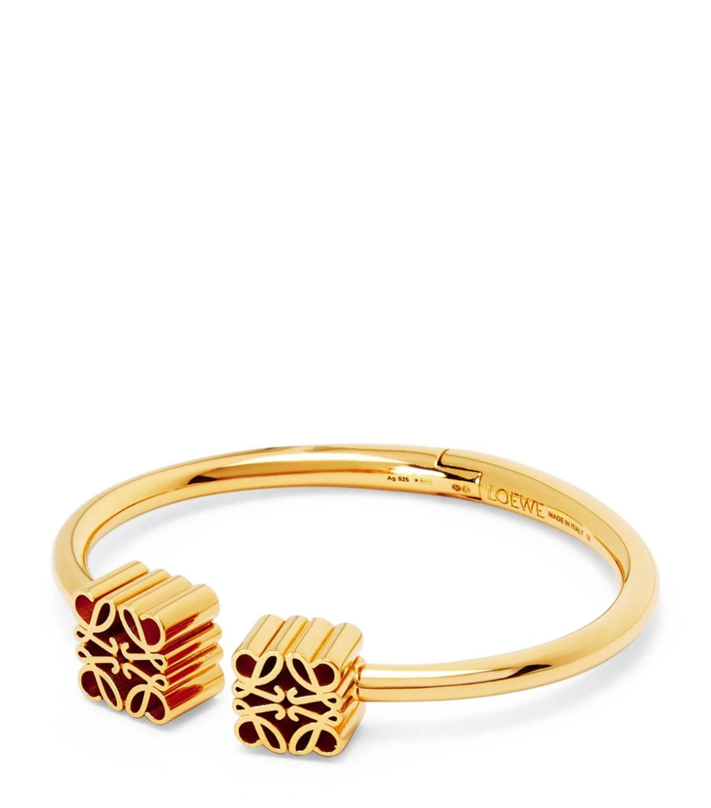 LOEWE Gold-Plated Anagram Cuff Bangle Bracelets 2 LOEWE Gold-Plated Anagram Cuff Bangle Bracelets