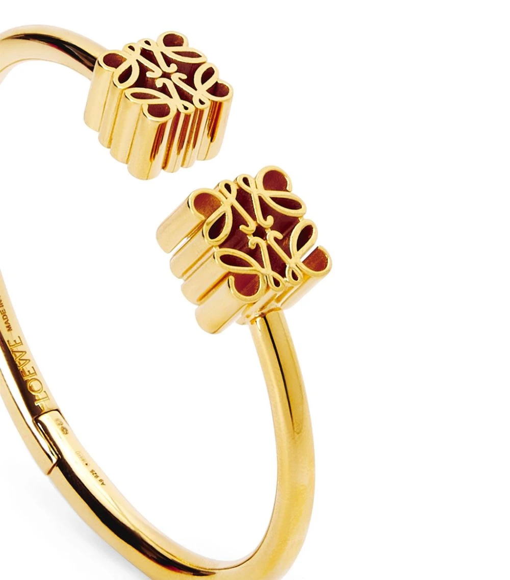 LOEWE Gold-Plated Anagram Cuff Bangle Bracelets 4 LOEWE Gold-Plated Anagram Cuff Bangle Bracelets - Image 3