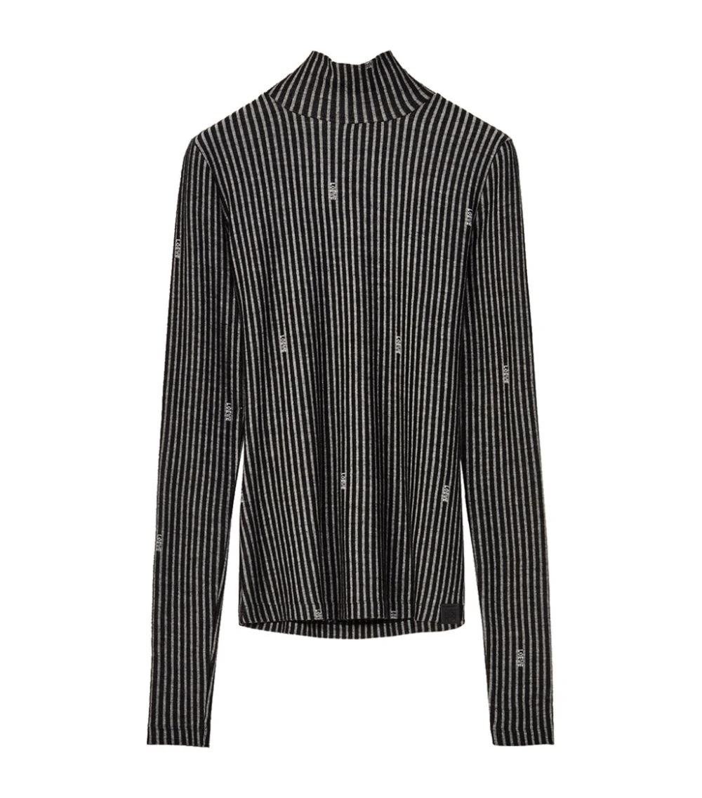 LOEWE High-Neck Long-Sleeved Top BLACK Blouses 3 LOEWE High-Neck Long-Sleeved Top BLACK Blouses