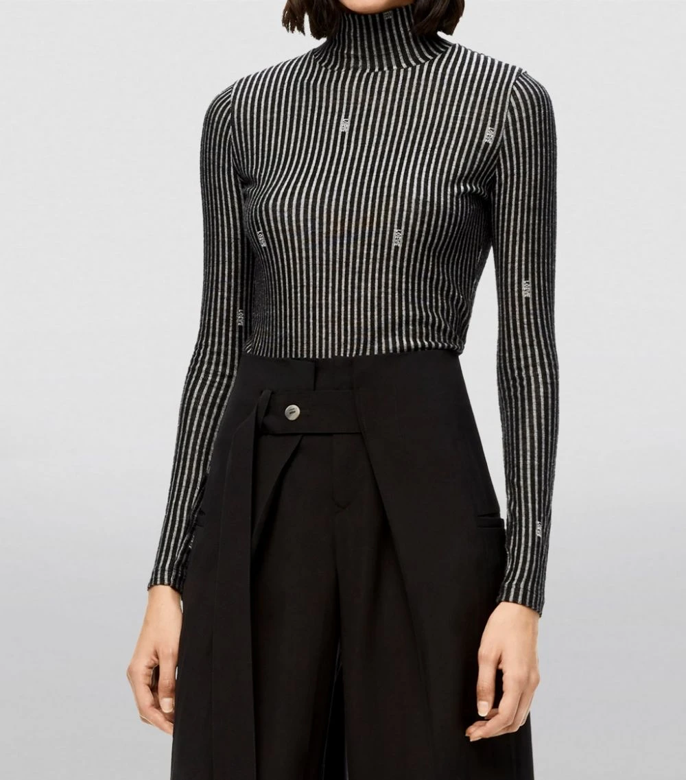 LOEWE High-Neck Long-Sleeved Top BLACK Blouses 5 LOEWE High-Neck Long-Sleeved Top BLACK Blouses - Image 3