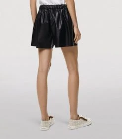 LOEWE Lambskin Drawstring Shorts BLACK/ECRU -LOEWE Sales loewe lambskin drawstring shorts 16930597 33635875 1000