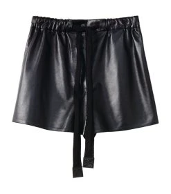 LOEWE Lambskin Drawstring Shorts BLACK/ECRU