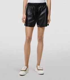 LOEWE Lambskin Drawstring Shorts BLACK/ECRU -LOEWE Sales loewe lambskin drawstring shorts 16930597 33638159 1000